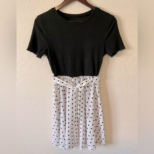 SHEIN belted polka dot dress